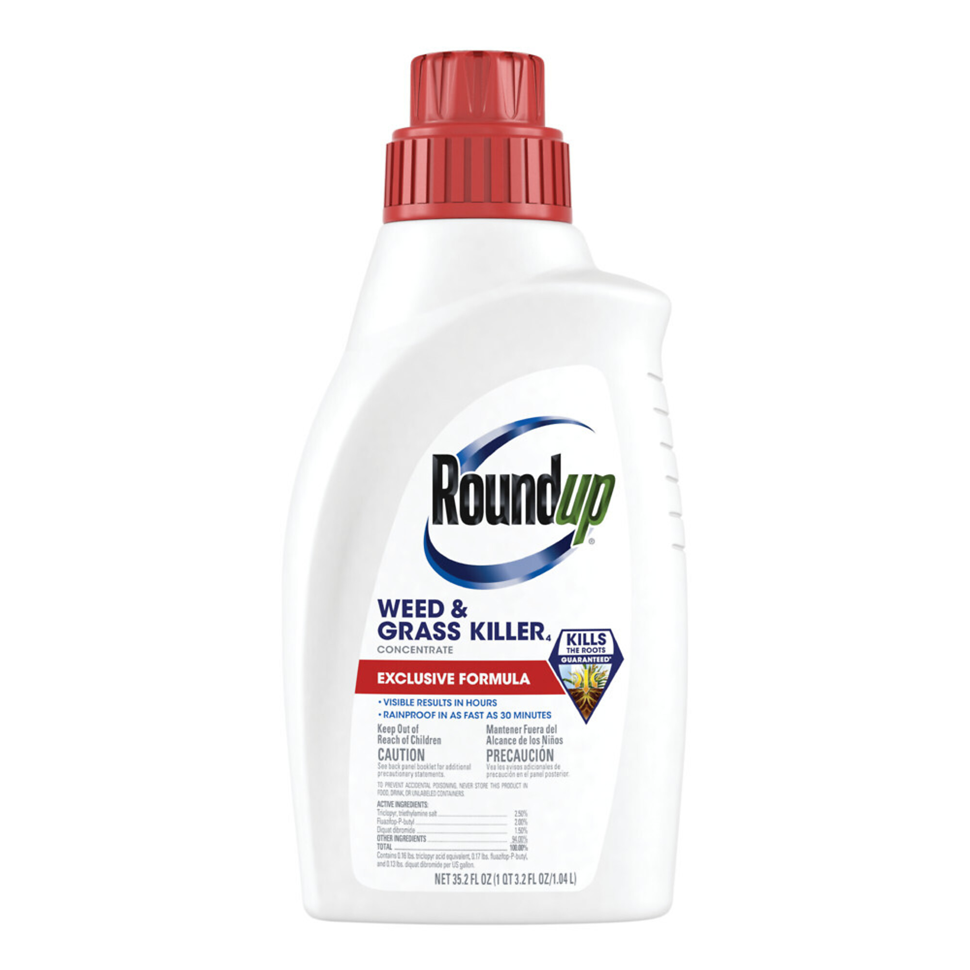 Roundup Concentrate Plus Weed & Grass Killer, FastAct Technology, 36.8oz. Jug, Model# 5376312